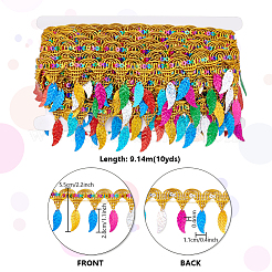 Polyester Colorful Tassel Lace Trim&nbsp;SRIB-WH0011-308A