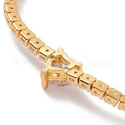 Clear Cubic Zirconia Tennis Bracelet with Heart&nbsp;BJEW-E015-03G