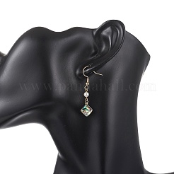 Natural Paua Shell Dangle Earrings&nbsp;EJEW-JE06962