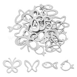 24Pcs 4 Style 304 Stainless Steel Linking Rings&nbsp;STAS-UN0023-74