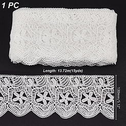 15 Yards Cotton Embroidery Flower Lace Ribbon&nbsp;OCOR-WH0086-91A