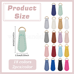 36Pcs 18 Styles PU Leather Zipper Pull Tabs&nbsp;FIND-ME0004-17