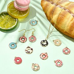 50Pcs 10 Colors Printed Alloy Pendants&nbsp;ENAM-CJ0006-81