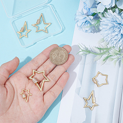 6Pcs 6 Styles Brass Micro Pave Clear Cubic Zirconia Screw Carabiner Lock Charms&nbsp;ZIRC-UN0001-16