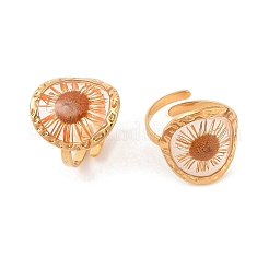 Flat Round Ion Plating(IP) 304 Stainless Steel Open Cuff Rings for Women&nbsp;RJEW-Z052-08G