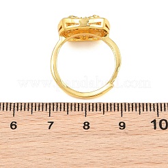Brass Micro Pave Cubic Zirconia Adjustable Ring Components&nbsp;KK-CBAC351-03G