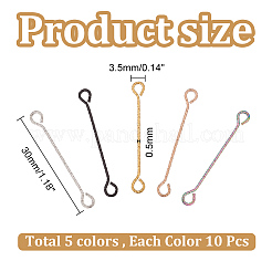 50Pcs 5 Colors 316 Surgical Stainless Steel Eye Pins&nbsp;STAS-UN0050-56