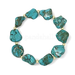 Dyed Natural Magnesite Nuggets Beaded Stretch Bracelets for Women&nbsp;BJEW-JB14253