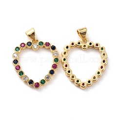 Brass Micro Pave Clear Cubic Zirconia Pendants&nbsp;ZIRC-Z018-19G