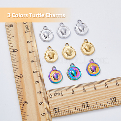 18Pcs 3 Colors Ion Plating(IP) 304 Stainless Steel Pendants Sets&nbsp;STAS-DC0014-12