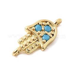 Religion Brass Micro Pave Cubic Zirconia Connector Charms&nbsp;KK-H529-01C-G