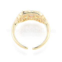 Cubic Zirconia Snowflake Open Cuff Ring&nbsp;RJEW-N035-136