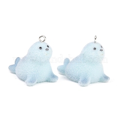 Flocking Opaque Resin Pendants&nbsp;RESI-P053-03B-P