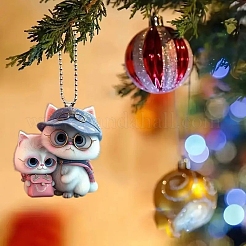 Cat with Glasses Acrylic Hanging Ornaments&nbsp;PW-WG7B355-01