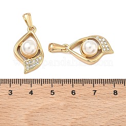 304 Stainless Steel & ABS Plastic Imitation Pearl Pendants&nbsp;STAS-C172-22G