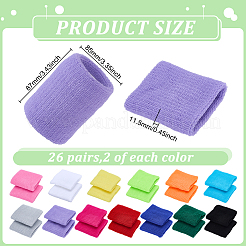 26 Bags 13 Colors Fibre Sports Wristband&nbsp;AJEW-GO0004-11