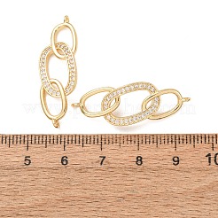 Brass Micro Pave Clear Cubic Zirconia Connector Charms&nbsp;CU-CBA4579-16G