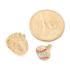 Brass Micro Pave Cubic Zirconia Stud Earrings&nbsp;EJEW-Z080-03G-02