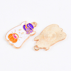 Light Gold Tone Alloy Enamel Pendants&nbsp;ENAM-T018-04
