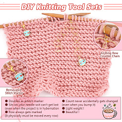Brass Knitting Row Counter Chains&nbsp;HJEW-NB00127