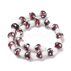 Mushroom Handmade Lampwork Beads Strands&nbsp;X-LAMP-R116-10