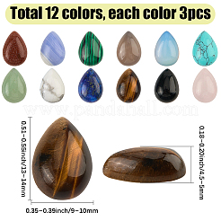 36Pcs 12 Styles Natural & Synthetic Mixed Gemstone Cabochons&nbsp;G-SP0001-41