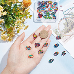 50Pcs 10 Styles Printed Alloy Connector Charms&nbsp;FIND-GO0001-04