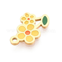 304 Stainless Steel Enamel Charms&nbsp;STAS-T065-57G-01