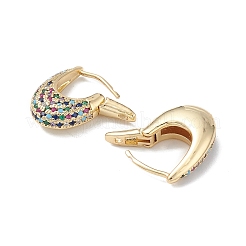 Colorful Cubic Zirconia Hoop Earrings&nbsp;EJEW-M216-02G