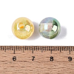 UV Plating Two Tone Color Opaque Resin Beads&nbsp;RESI-Q233-12MM-01