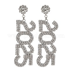 Brass Rhinestone Stud Earrings&nbsp;EJEW-Q012-01P
