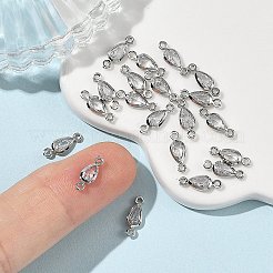 SHEGRACE Brass Pave Clear Cubic Zirconia Teardrop Connector Charms&nbsp;XGRQ2O189-449P