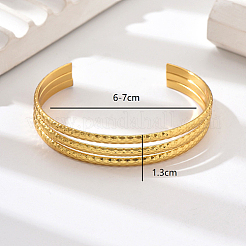 201 Stainless Steel Triple Layer Cuff Bangles&nbsp;RJ3221-1