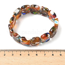 Lampwork Beads Stretch Bracelets for Men Women&nbsp;LAMP-P070-01