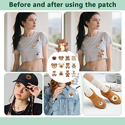 48Pcs 12 Styles Polyester Embroider Thread Iron on/Sew On Patches&nbsp;PATC-FG0003-54