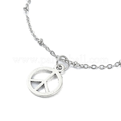 Alloy Peace Sign Charm Bracelet&nbsp;BJEW-JB09785