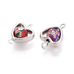Polymer Clay Heart & CCB Frame Links Connector Charms&nbsp;CLAY-T022-25M-A