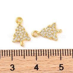 Brass Micro Pave Clear Cubic Zirconia Pendants&nbsp;KK-U017-07A-G