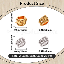40Pcs 2 Colors Tibetan Style Alloy Tube Barrel Beads&nbsp;TIBEB-SP0001-05