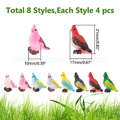 8pcs 8 Styles Synthetic Resin Parrot Display Decorations&nbsp;DJEW-WR0001-03