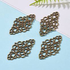 Tibetan Style Alloy Rhombus Filigree Joiners Links&nbsp;X-TIBE-5377-AB-FF