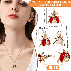 8Pcs Brass Enamel Pendants&nbsp;KK-BBC0021-89