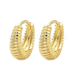 Brass Textured Hoop Earrings&nbsp;EJEW-L299-05G