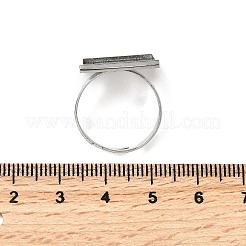 304 Stainless Steel Adjustable Ring Settings&nbsp;STAS-D374-02P-03