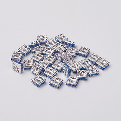 Brass Rhinestone Spacer Beads&nbsp;RB-A013-6x6-04S