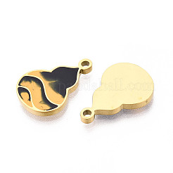 304 Stainless Steel & Enamel Gourd Pendants&nbsp;STAS-T073-12G
