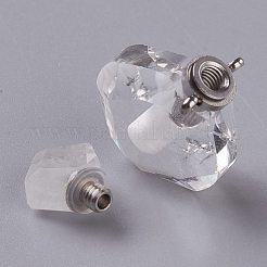 Rhombus Natural Quartz Crystal Perfume Bottle Pendants&nbsp;G-H241-01C-P