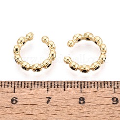Brass Pave Cubic Zirconia Cuff Earrings&nbsp;EJEW-T049-03A-G