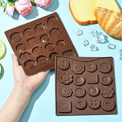 Flower & Flat Round & Square Button Silicone Molds&nbsp;AJEW-CJC0018-07