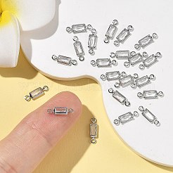 SHEGRACE Brass Pave Cubic Zirconia Rectangle Connector Charms&nbsp;XGRQ2O327-445A-P